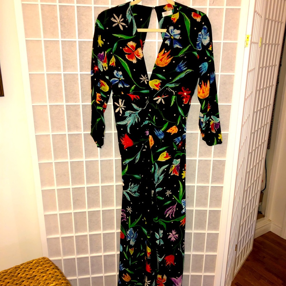 RIXO London 100% Silk long slit Dress Size Small